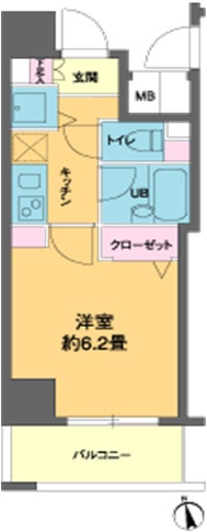カスタリア新富町3　802号室　間取り