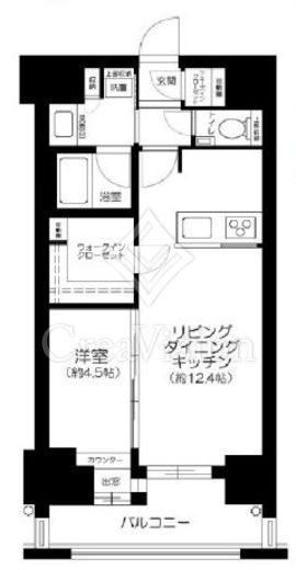 アスコットパーク日本橋浜町BISIKI　304号室　間取り