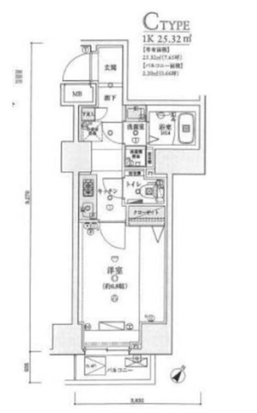 リヴシティ日本橋浜町　202号室　間取り