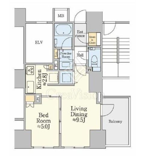 ザ・パークハウス築地入船　205号室　間取り