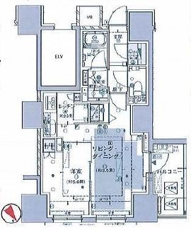 ザ・パークハウス築地入船　705号室　間取り