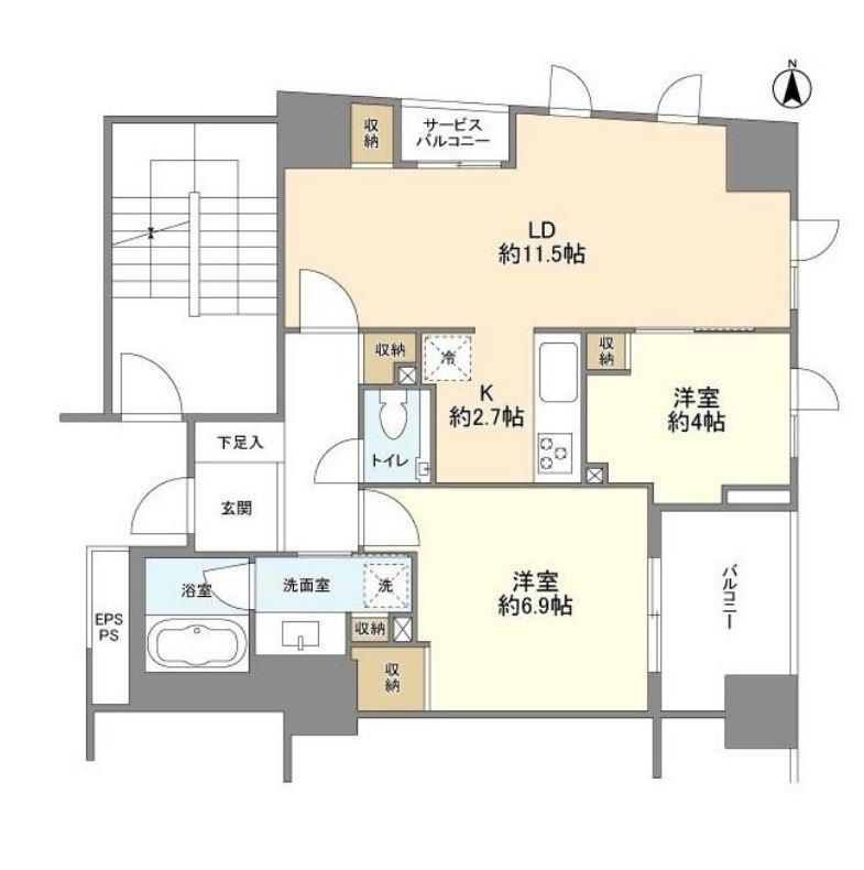 ブランズ明石町　806号室　間取り