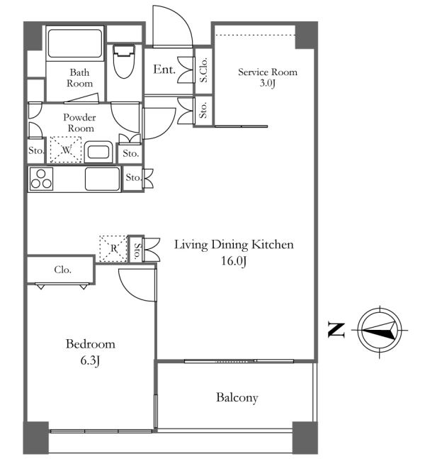リバーシティ21イーストタワーズⅡ　3313号室　間取り