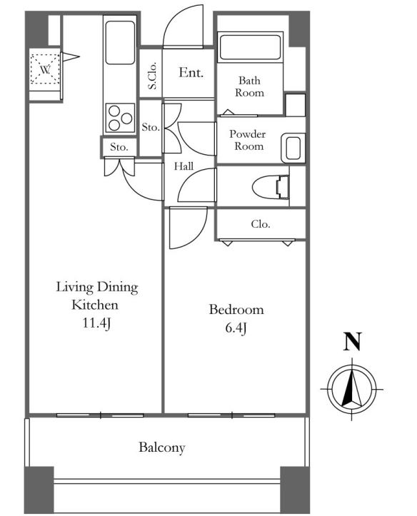 リバーシティ21イーストタワーズⅡ　708号室　間取り