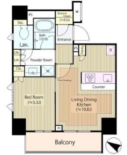 パークホームズ日本橋浜町二丁目リビオガーデン　309号室　間取り