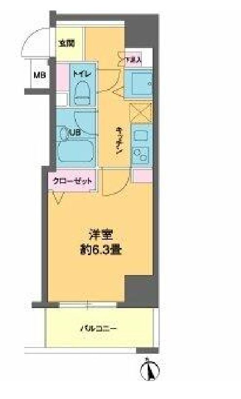 カスタリア新富町３　801号室　間取り