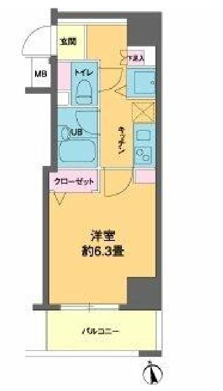 カスタリア新富町３　901号室　間取り