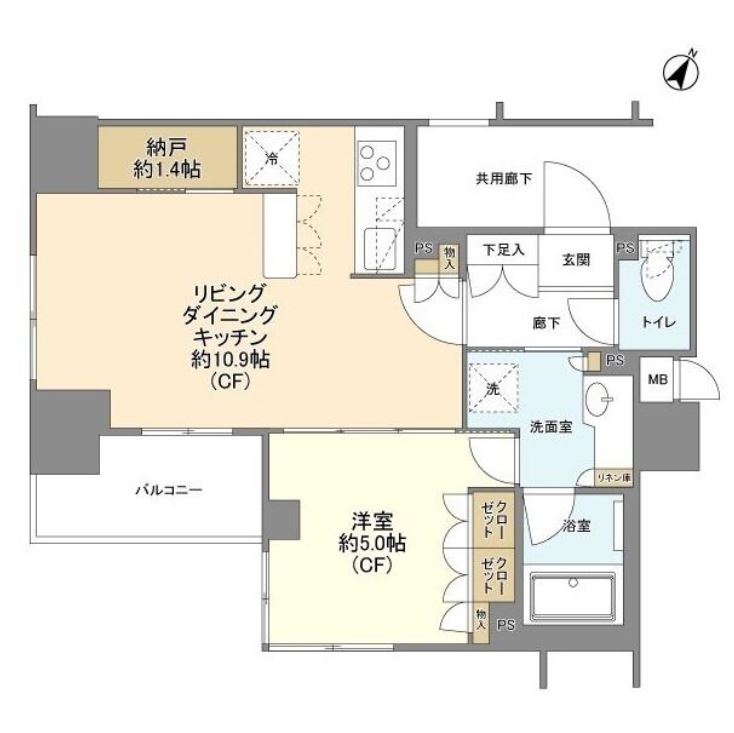 プレミスト日本橋浜町リデアル　5F号室　間取り