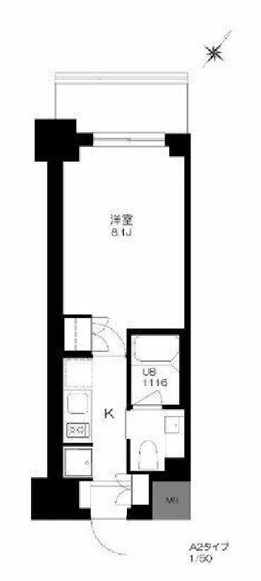 プライマル勝どき　306号室　間取り
