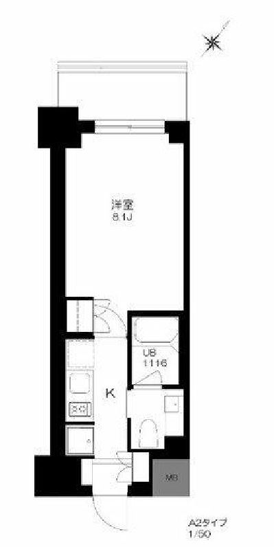 プライマル勝どき　517号室　間取り
