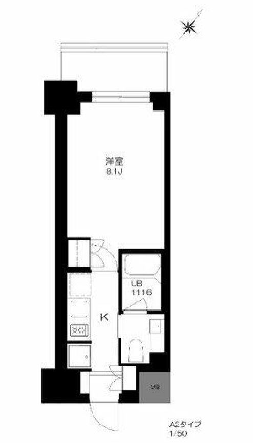 プライマル勝どき　617号室　間取り