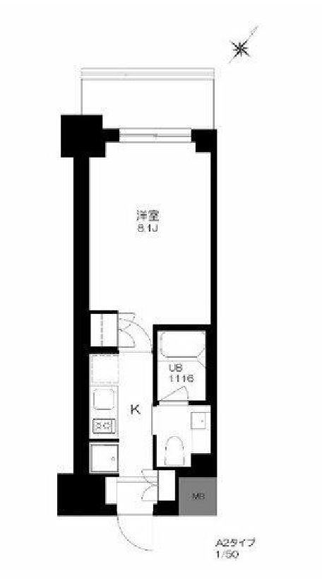 プライマル勝どき　317号室　間取り
