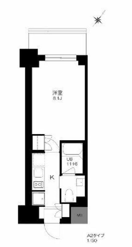 プライマル勝どき　710号室　間取り
