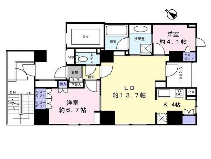 サンクタス銀座　4F号室　間取り