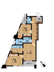 プライムアーバン新川　801号室　間取り