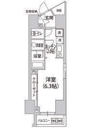 ロリエ銀座　1202号室　間取り