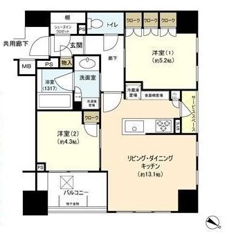 パークホームズ日本橋浜町ザテラス　205号室　間取り