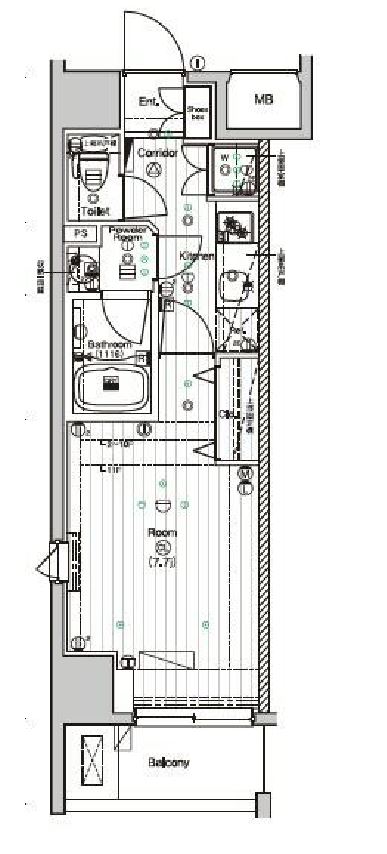 プレミアムキューブ日本橋浜町　501号室　間取り