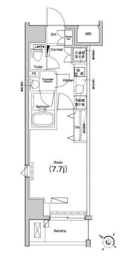 プレミアムキューブ日本橋浜町　901号室　間取り