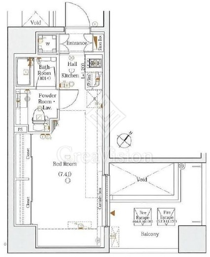 ログ勝どき　1003号室　間取り