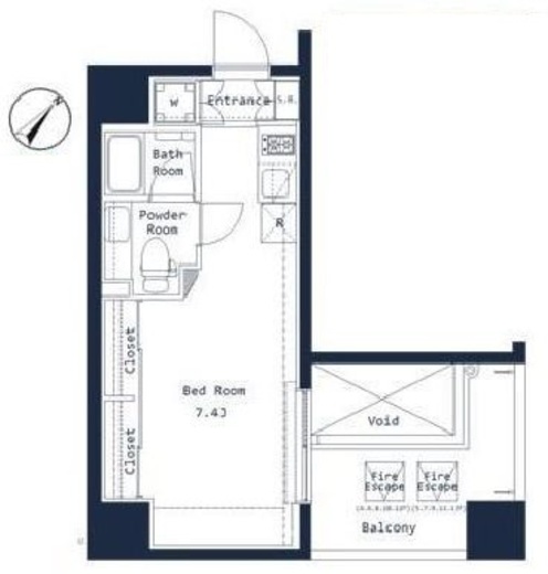 ログ勝どき　1103号室　間取り