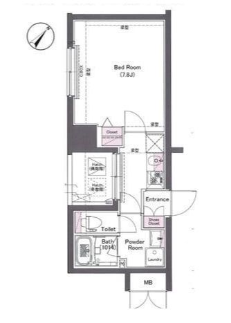 ログ勝どき　1202号室　間取り