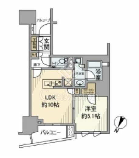 プラウド日本橋三越前　908号室　間取り