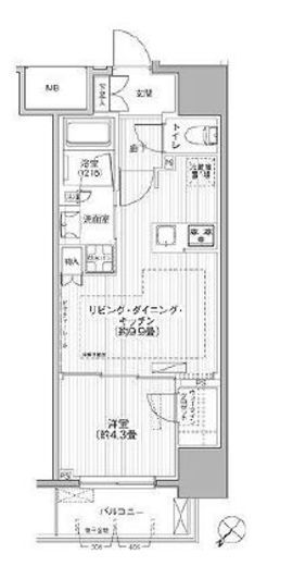 サンウッド東日本橋フラッツ　405号室　間取り