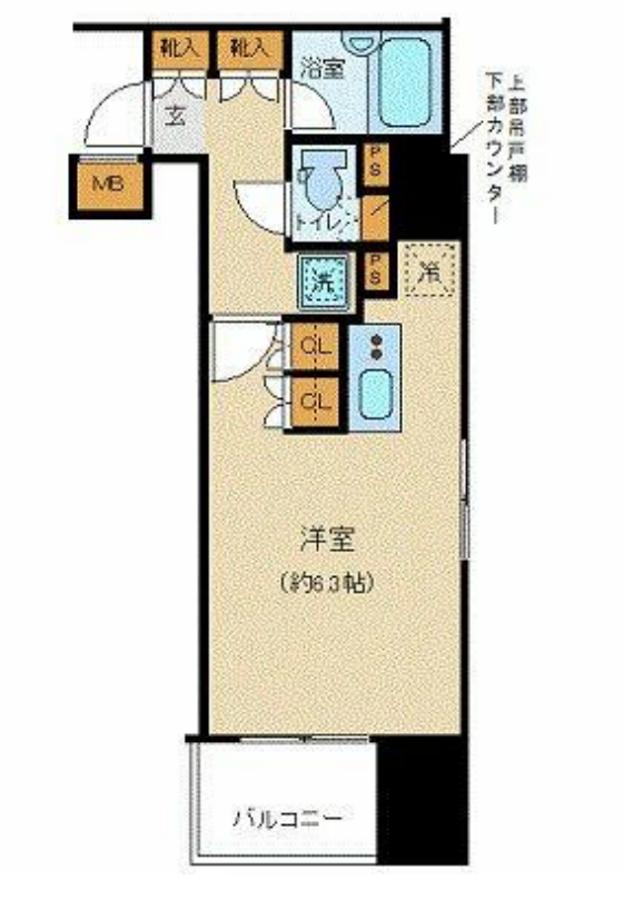 プレールドゥーク八丁堀　604号室　間取り