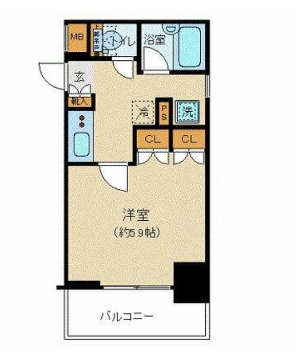 プレールドゥーク八丁堀　605号室　間取り