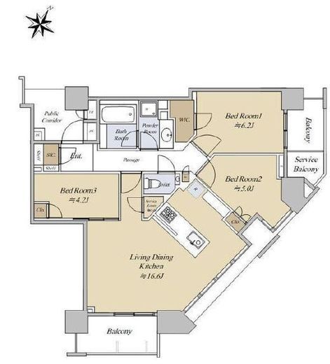 ブリリアザ・タワー東京八重洲アベニュー　16F1号室　間取り