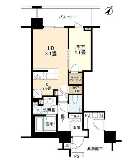 ブリリアザ・タワー東京八重洲アベニュー　2F6号室　間取り