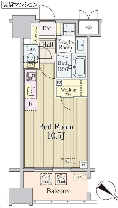 グランパレス東京八重洲アベニュー　702号室　間取り