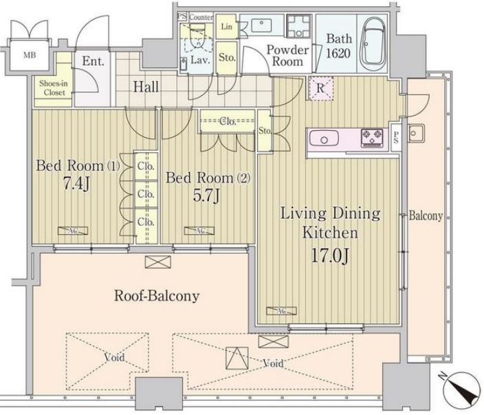 グランパレス東京八重洲アベニュー　1104号室　間取り