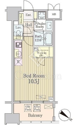 グランパレス東京八重洲アベニュー　1002号室　間取り