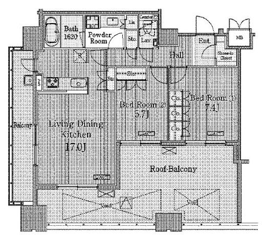 グランパレス東京八重洲アベニュー　1104号室　間取り
