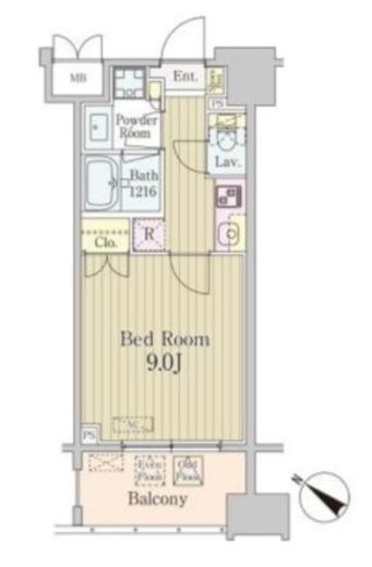 グランパレス東京八重洲アベニュー　509号室　間取り