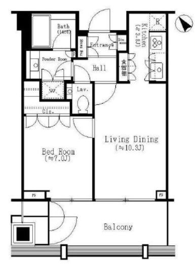 虎ノ門ヒルズレジデンス　3809号室　間取り