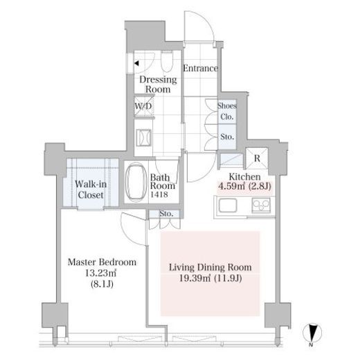 ラ・トゥール渋谷　1302号室　間取り
