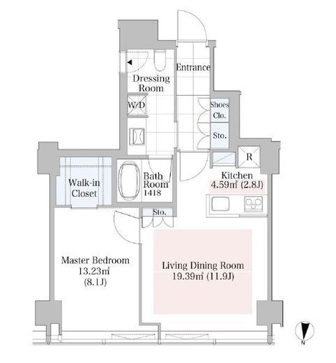 ラ・トゥール渋谷　1602号室　間取り