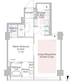 ラ・トゥール渋谷　1703号室　間取り