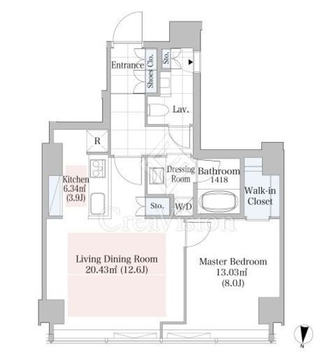 ラ・トゥール渋谷　1805号室　間取り