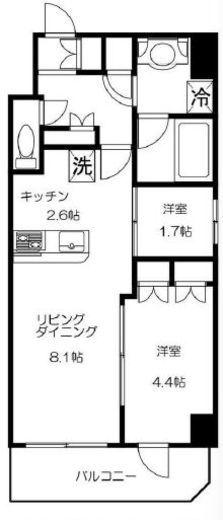 エスタシオン赤坂　503号室　間取り