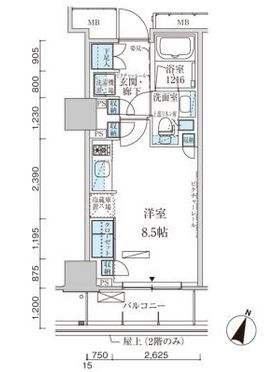 パークアクシス赤坂見附　1004号室　間取り