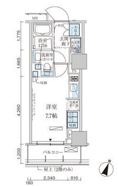 パークアクシス赤坂見附　1103号室　間取り