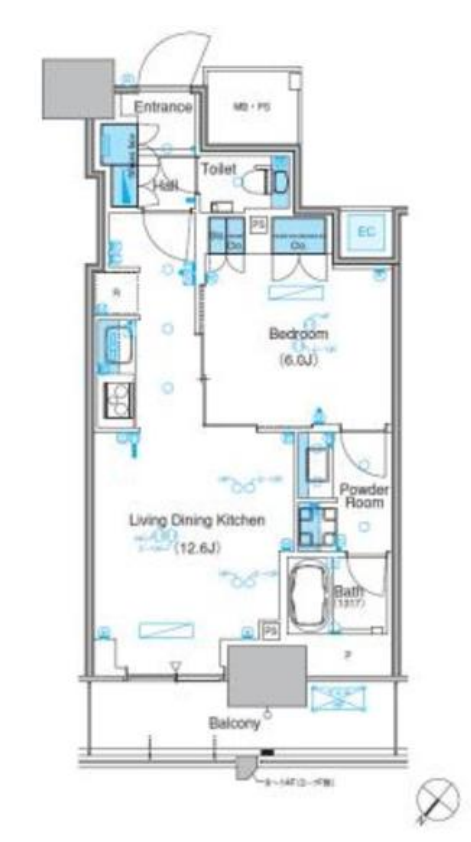 パークアクシス豊洲キャナル　1120号室　間取り