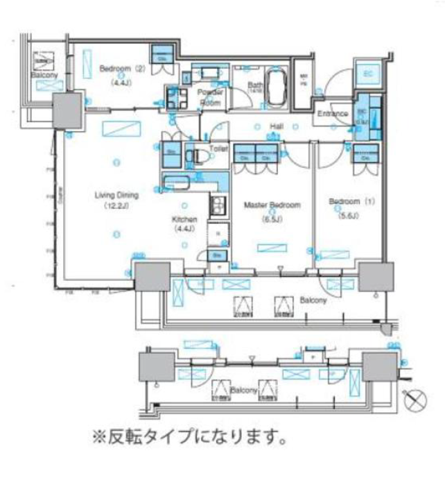 パークアクシス豊洲キャナル　1716号室　間取り