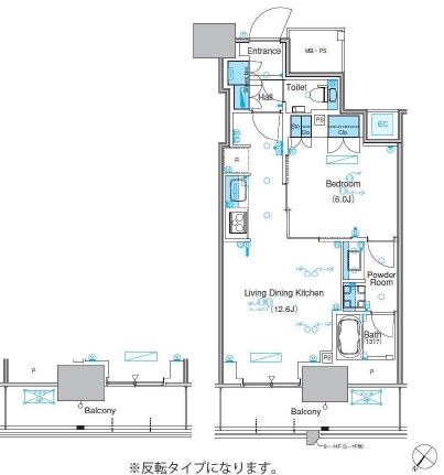パークアクシス豊洲キャナル　1023号室　間取り