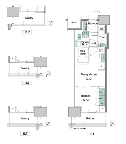 パークアクシス豊洲キャナル　1121号室　間取り