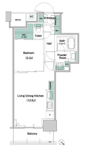 パークアクシス豊洲キャナル　1127号室　間取り